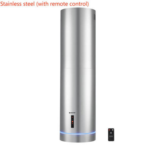 High-Power Island Range Hood with Top Suction and Cylindrical Design for Kitchen Ventilation