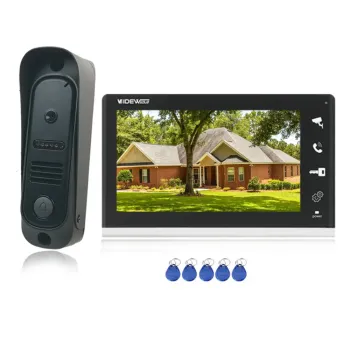 HD Doorbell Camera with 7 Inch Screen - Home Security Intercom System with RFID Unlock and Waterproof Cam