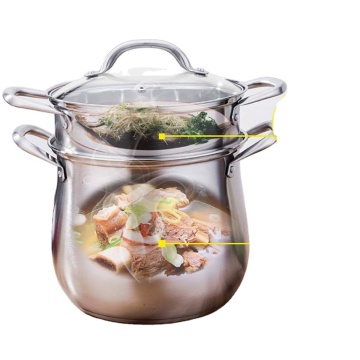 304 Stainless Steel Soup Pot with Steamer, Glass Lid, and Pasta Cooker