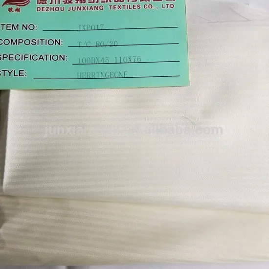 TC 80/20 100DX45 110X76 polyseter cotton herringbone pocketing liing fabric