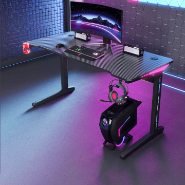 2024 Latest E-sports Racing Black Carbon Fiber Top Computer Desk Designs