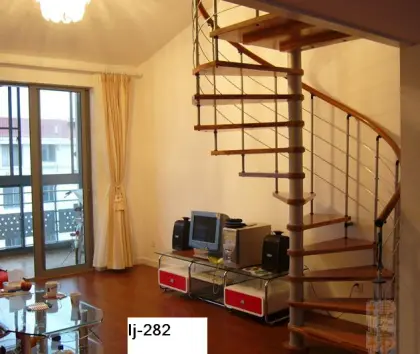 Stairs New Products Spiral Steel Wooden Staircase, Stairways New Products (L-282)