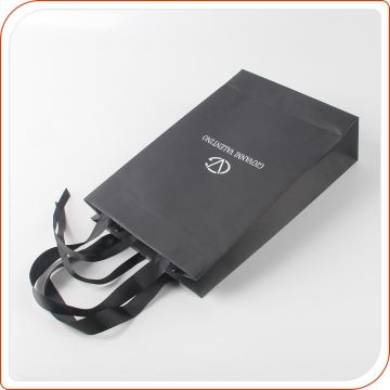 High Quality Custom Printed Luxury Retail Paper Shopping Bag in Black
