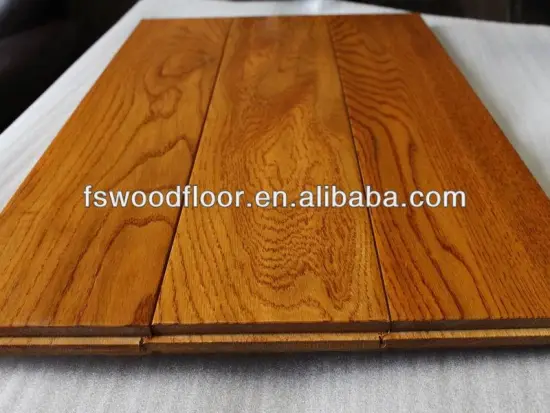 oak solid wood flooring with hand scraped golden wheat stain