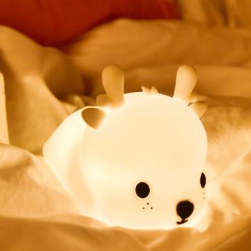 Rechargeable Silicone Deer Night Light with LED Colors