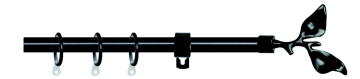 Stump leaf shape finial aluminum alloy curtain rod