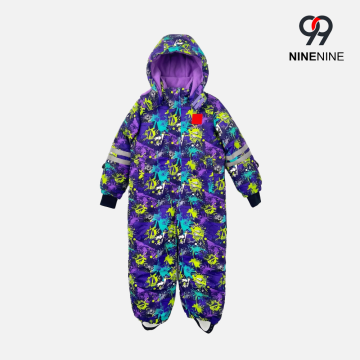Traje de nieve con grafiti neón para niños de moda