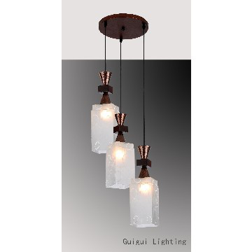 luces colgante de oro con cortina de cristal para comedor