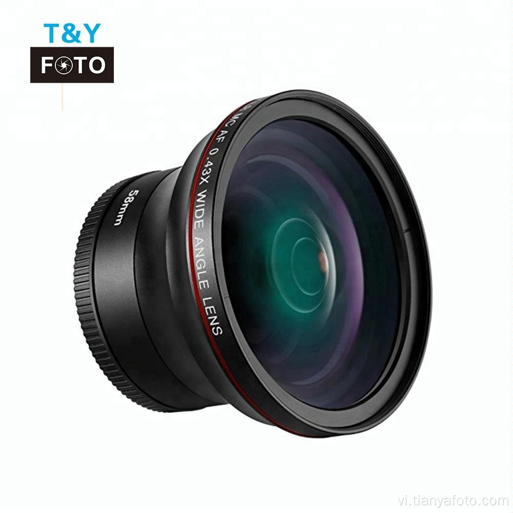 Máy ảnh 55mm macro dslr ống kính góc rộng 0,43x