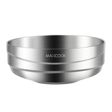 Maxcook 304 Stainless Steel 20cm Double Wall Korean Style Noodle Bowl