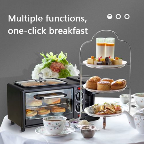 Three-in-one Multifunctional Home-use Breakfast Maker, including a Toaster and a Mini Oven, Suitable for 110V and 220V