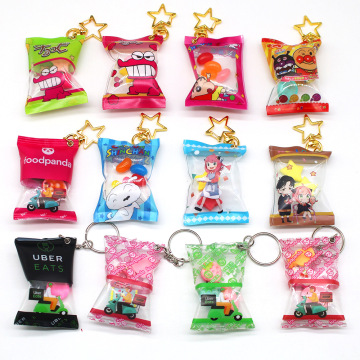 Anime Cartoon Snacks Inflatable Bag Keychain - New Design Pendant