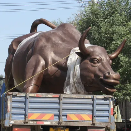 Outdoor Decoration bronze Life Size New York Wall Street Bull Statue