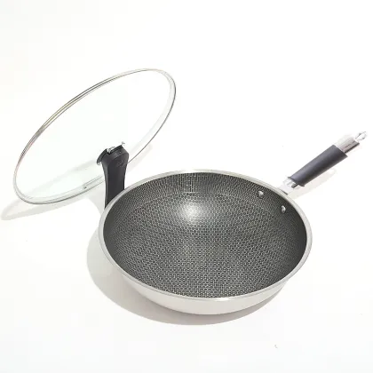 Antibacterial Honeycomb Stainless Non-Stick Frying Pan for Export