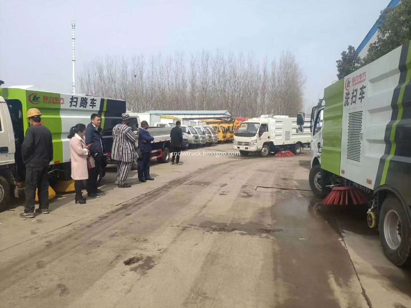 road sweep truck customer visit 2