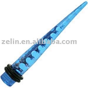 blue UV holographic bubble ear stretcher