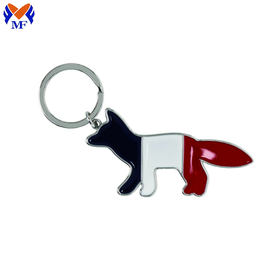 Llavero de metal con patrón de perro personalizado con logotipo
