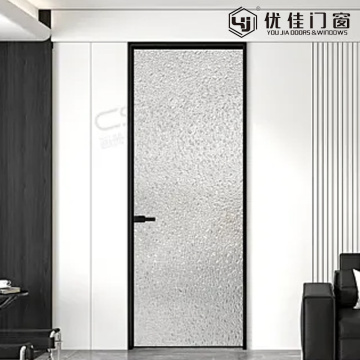 スリムフレームウルトラホワイトダイヤモンドテクスチャガラスドア
