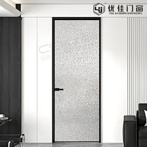 Porta de vidro texturizada de diamante ultra branco com moldura fina