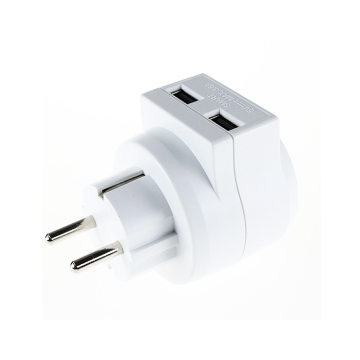 Europe Plug Adapter with 2 USB Charger for Travel