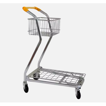 Supermarket Double Layer Fruit Shopping Cart