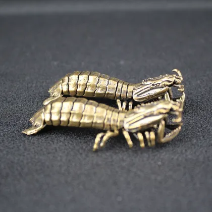 Retro Mantis Shrimp Figure - Pure Brass Solid Decoration