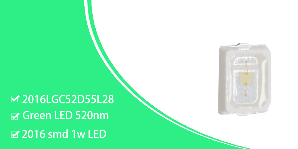 2016LGC52D55L28 Ultra Bright Green LEDs SMD 520nm LED Emitters 350mA super bright green SMD LED
