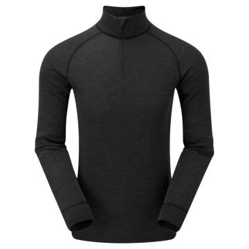 Mens Merino Wool Solid Color Long Sleeve 1/4 Zip Base Layer