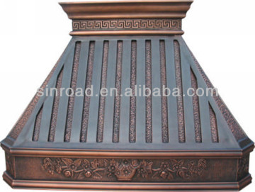 Hammered copper wall mounted hood