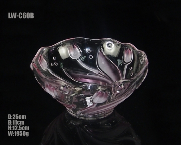 Glass Bowl with Flower Pattern