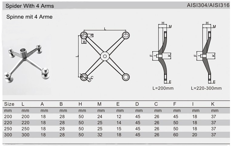 Heavy Duty Spider Glass