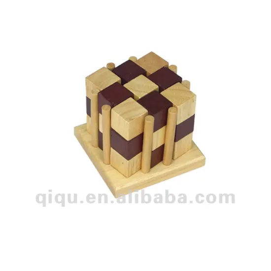 Puzzle Game Rubber Wooden Inteligence Toys