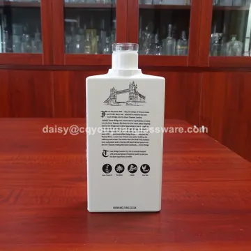 Empty spray painted bottle gin flat glass bottle 350ml