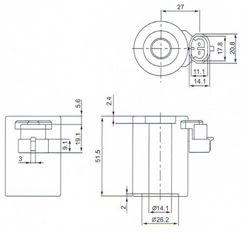 Dimension of BB14151514 Solenoid Coil: