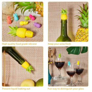 Bouteille de bouteille de vin de silicone drôle d&#39;ananas en silicone