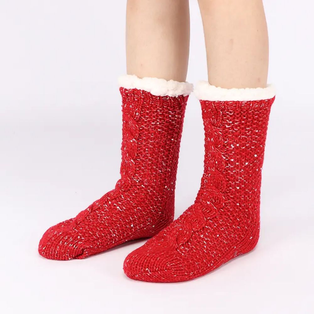 Senhoras Chenille Sherpa Slipper Socks