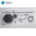 Chrome Exposed Bathroom Rainfall Shower Faucet System