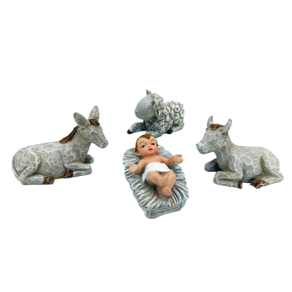 Custom Religious Church Decorations: Nativity Manger Group - Handcrafted Christmas Gifts in Resin with Gift Box