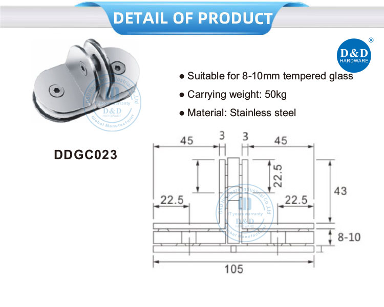 frameless glass shower door accessories