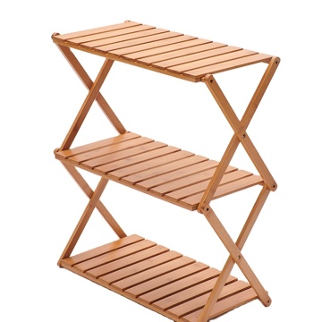 Hot Sale Eco-Friendly Three-Tier Natural Bamboo Cabinet Shelf