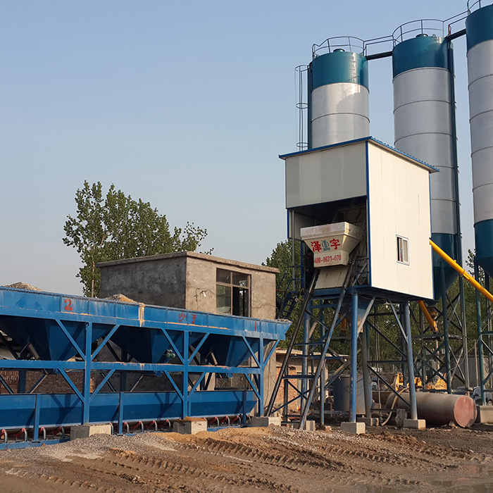 Hopper lift 75m3/h concrete batching plant Cambodia