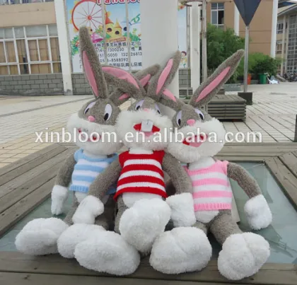 kids birthday festival present lovely cartoon animal style bugs bunny plush toy doll with clothes