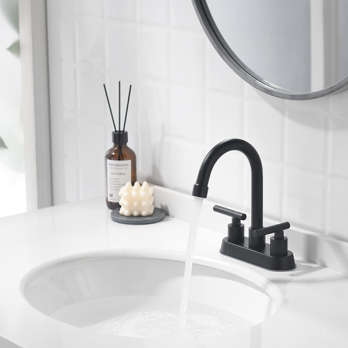 matte blac 3 หลุมที่แพร่หลายในห้องน้ำ faucet