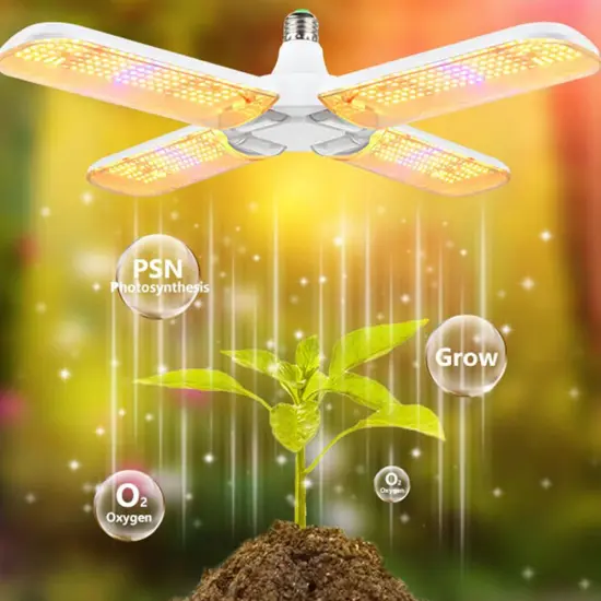 Fan Shape Foldable Waterproof E26/E27 Full Spectrum LED Plant Grow Light