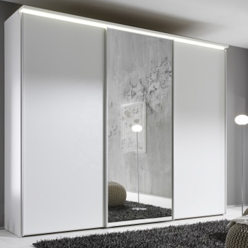 PINAI 4 Door Bedroom Wooden Cabinet Wardrobe with Mirror