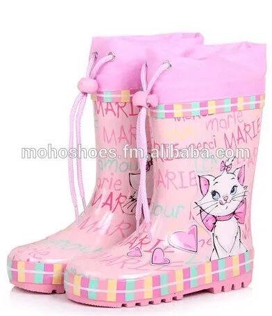 cheap fashion pink rain gum boots for girls /children
