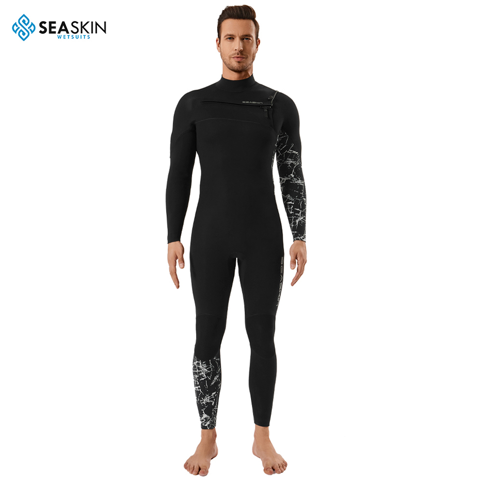 Seaskin Customized Men's 4/3mm Chest Zip Full Wetsuit