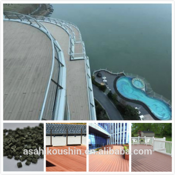 Salt-water resistance capped swimming pool WPC decking