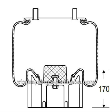HENDRICKSON HA100053 natural rubber air spring/ W01-455-6288 air suspension spring parts for OEM Plastic piston