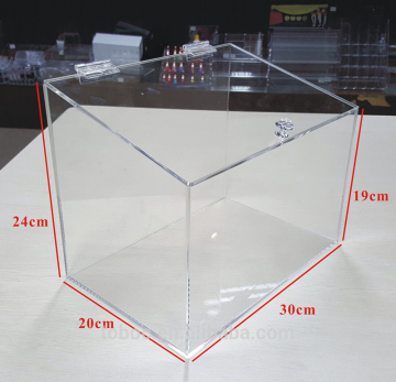 New arrival large clear custom acrylic box with Slanted cover for bulk food dispenser